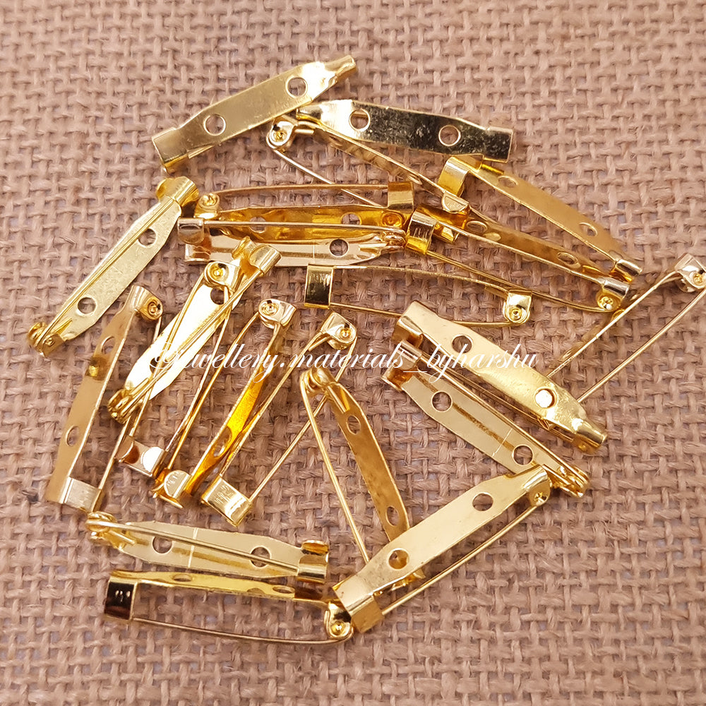 Gold Metal Saree Pins - Main Image