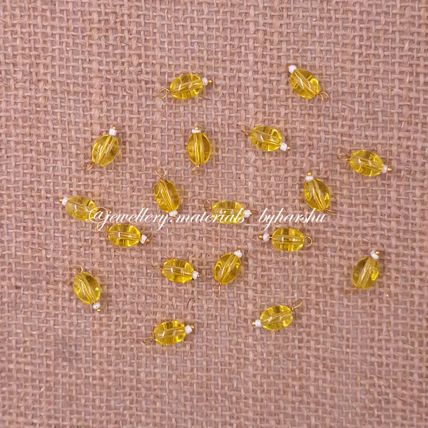 10MM Oval Hanging Beads (Yellow)
