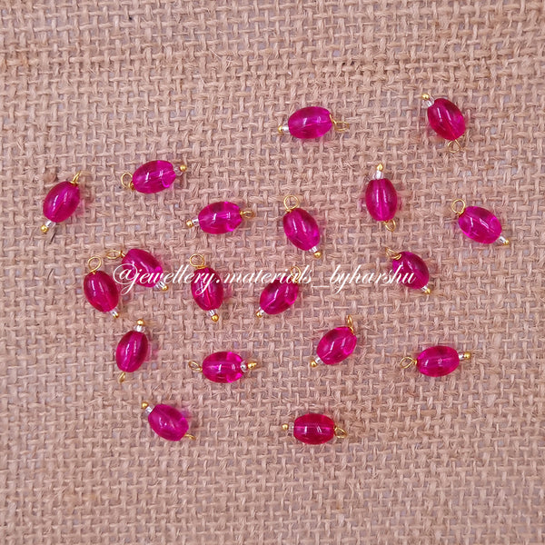 10MM Oval Hanging Beads(Dark Pink)