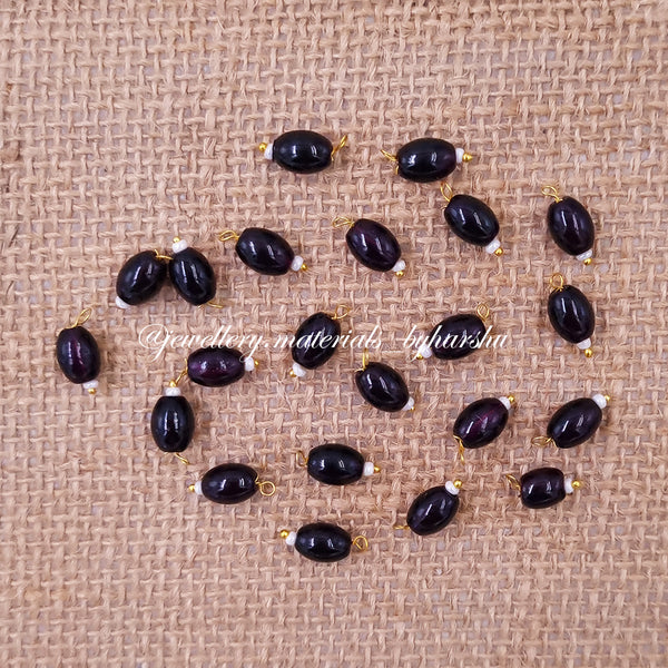 10MM Oval Hanging Beads(Dark Wine)
