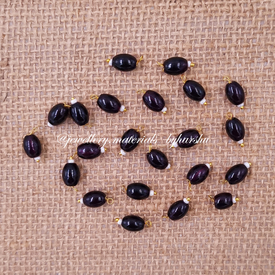 10MM Oval Hanging Beads(Dark Wine)