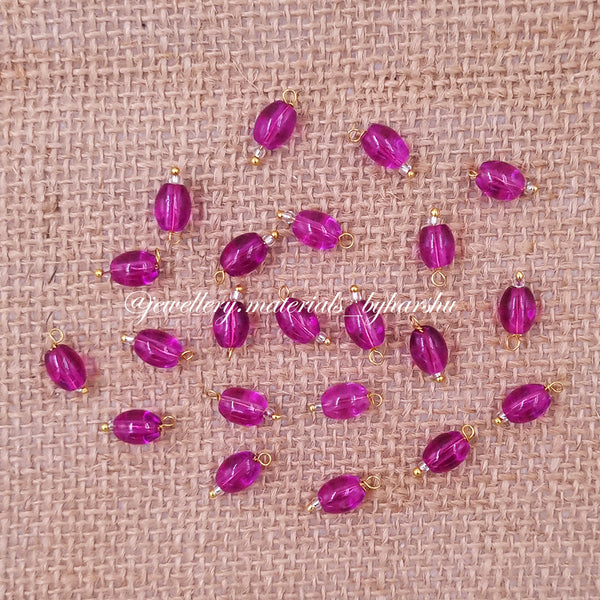 10MM Oval Hanging Beads(Magenta)