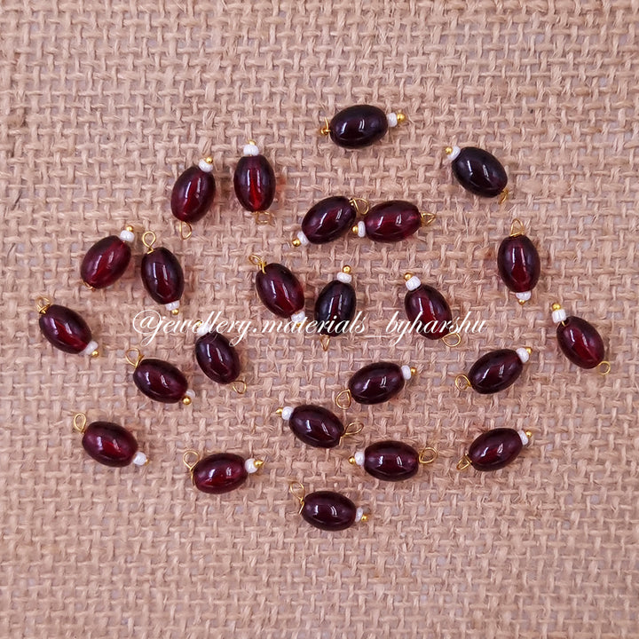 10MM Oval Hanging Beads(Maroon)