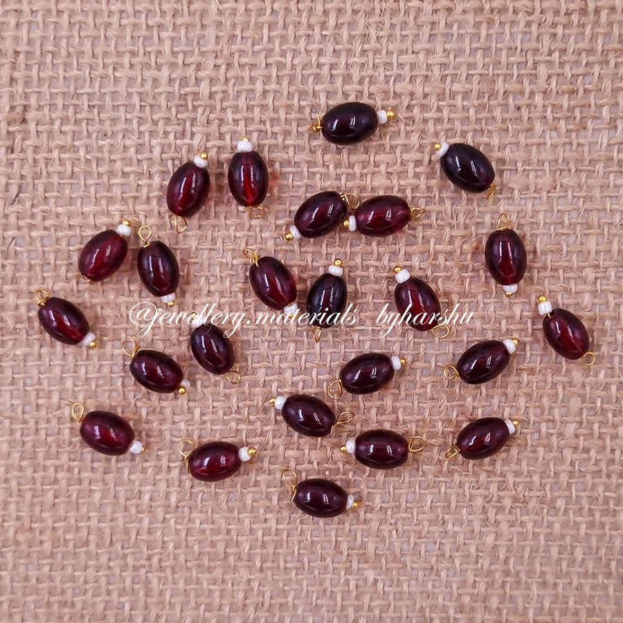 10MM Oval Hanging Beads(Maroon)