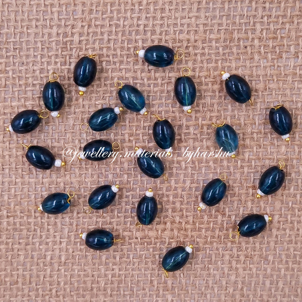 10MM Oval Hanging Beads(Peacock Blue)