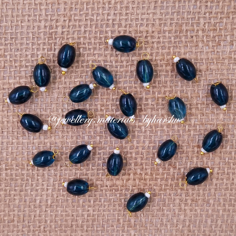 10MM Oval Hanging Beads(Peacock Blue)