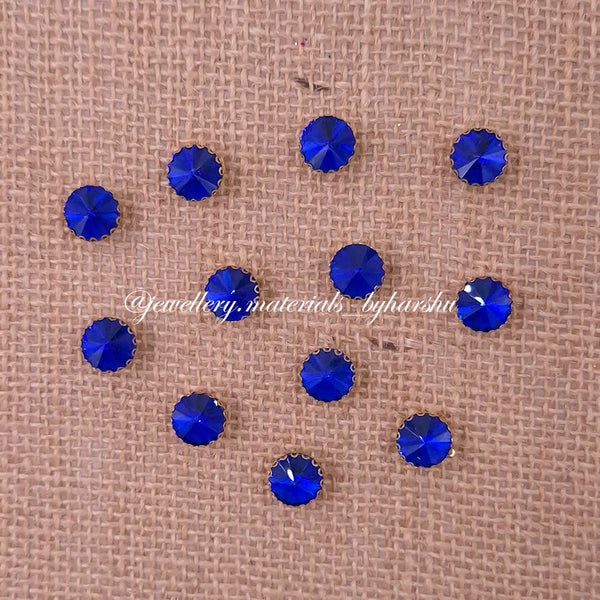 10MM Round Clip Stone - Dark Blue