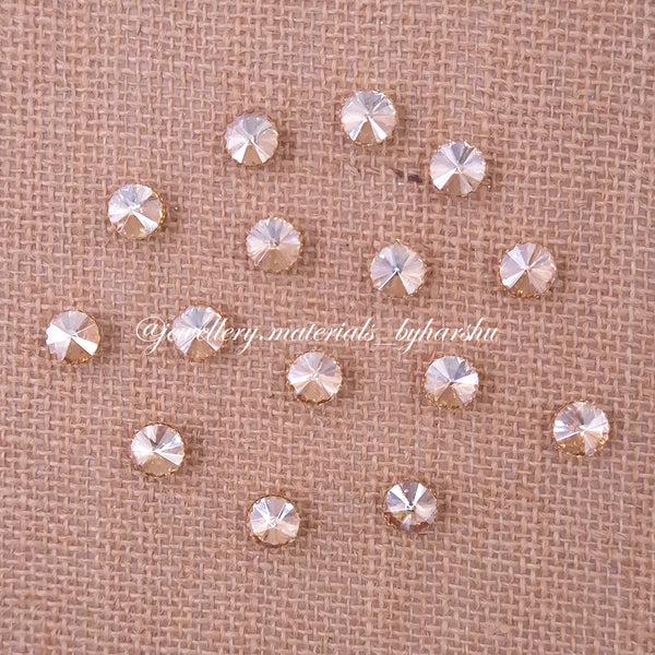 10MM Round Clip Stone - Gold