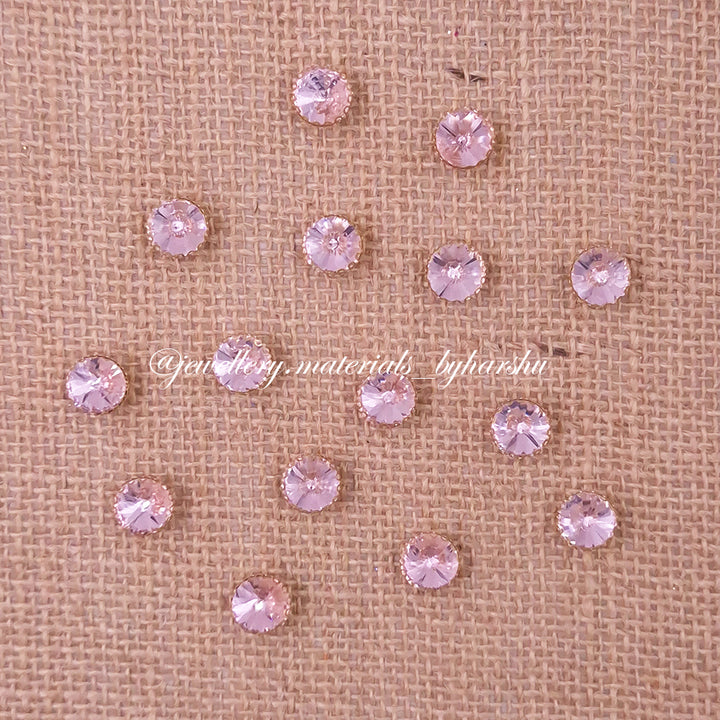10MM Round Clip Stone - Light Pink