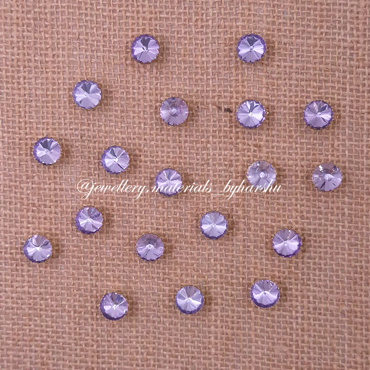 10MM Round Clip Stone - Light Purple