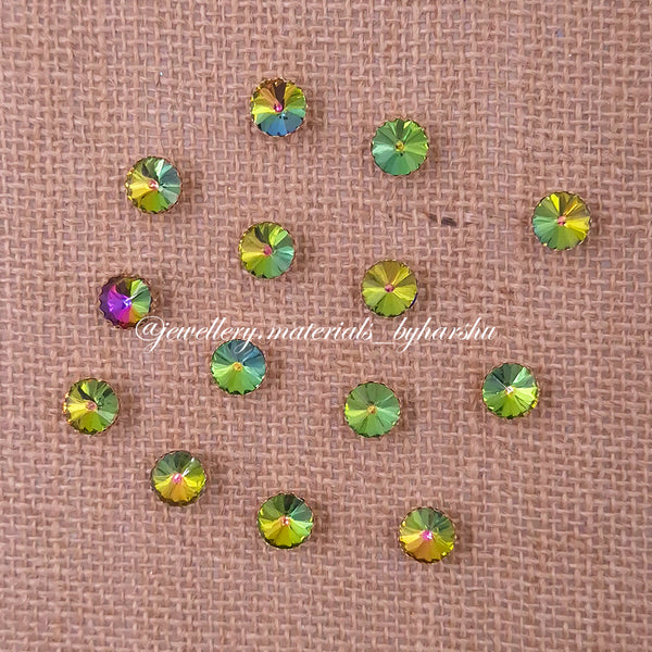 10MM Round Clip Stone - Multicolor