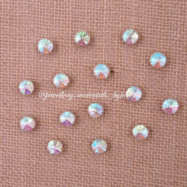 10MM Round Clip Stone - Rainbow