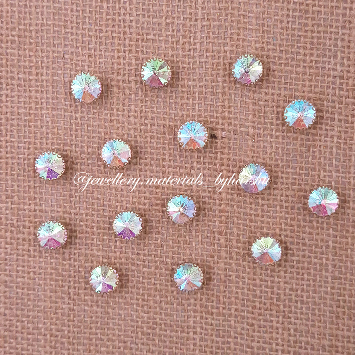 10MM Round Clip Stone - Rainbow