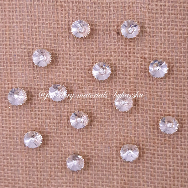 10MM Round Clip Stone - White
