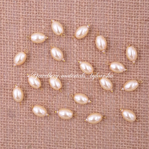 12MM Oval Hanging Beads (Matt Light Gold)