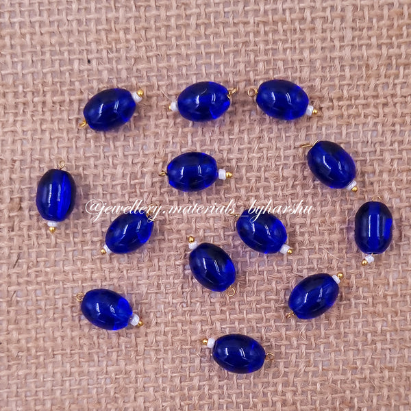 12MM Oval Hanging Beads (Dark Blue)