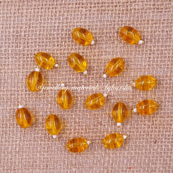 12MM Oval Hanging Beads (Golden Yellow)