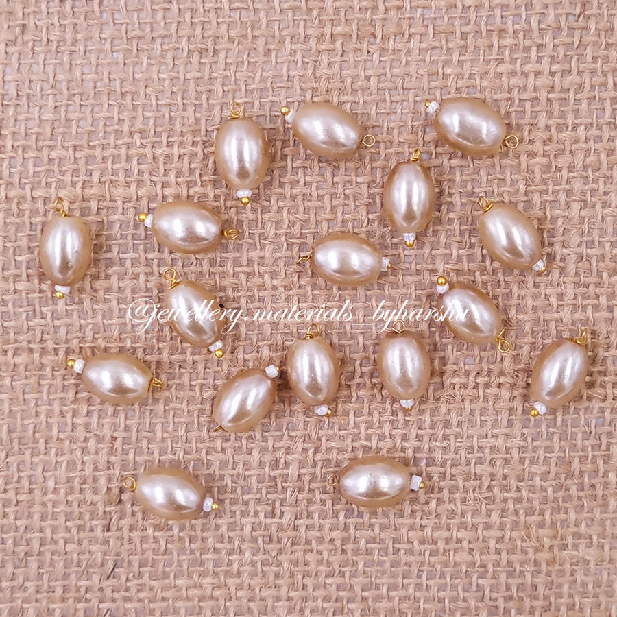 12MM Oval Hanging Beads (Matt Gold)