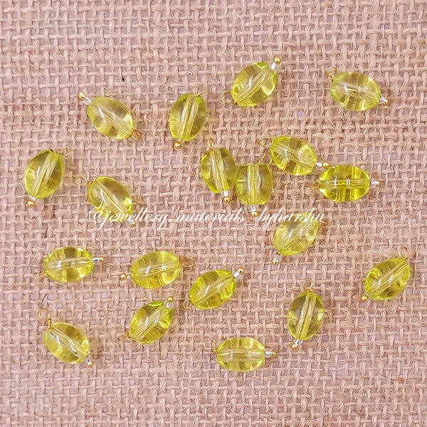 12MM Oval Hanging Beads (Olive Green)