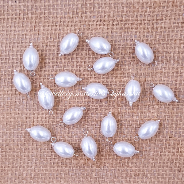 12MM Oval Hanging Beads (White)
