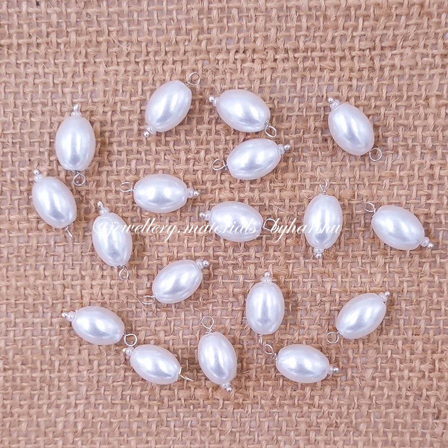 12MM Oval Hanging Beads (White)