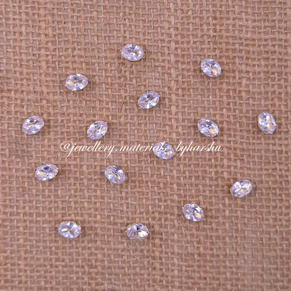 5x7MM Oval AD Clip Stone White with Gold Base (1 Piece)