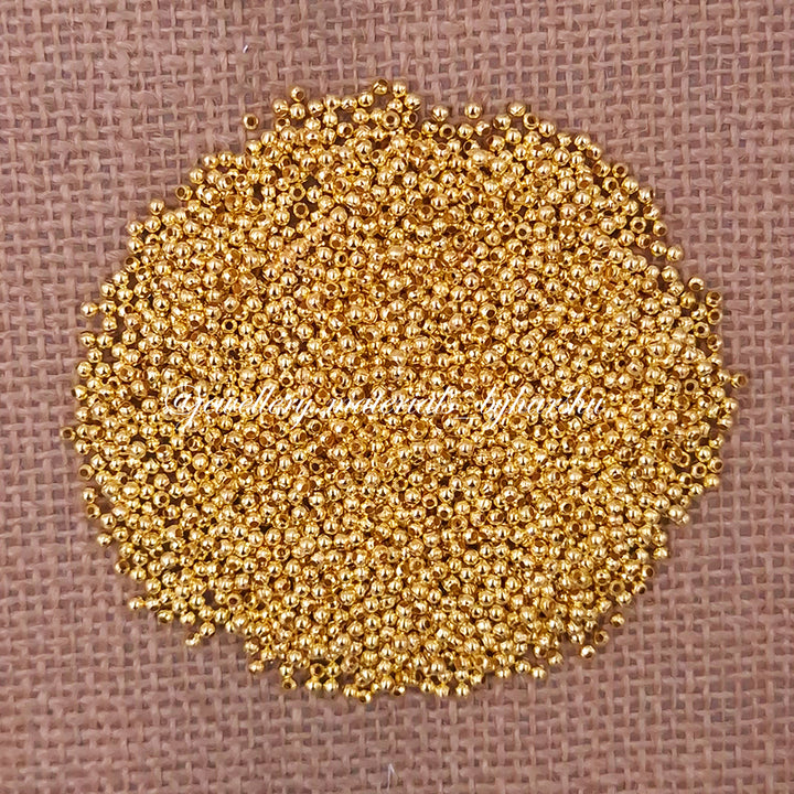 2MM Gold Metal Beads