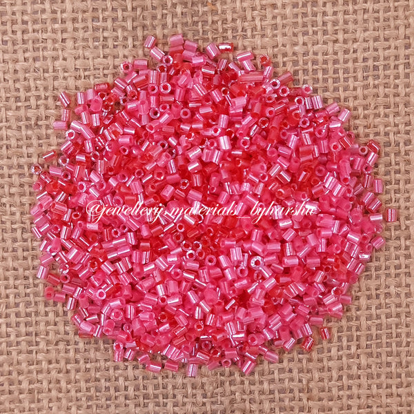 3MM Dark Pink Tube Beads