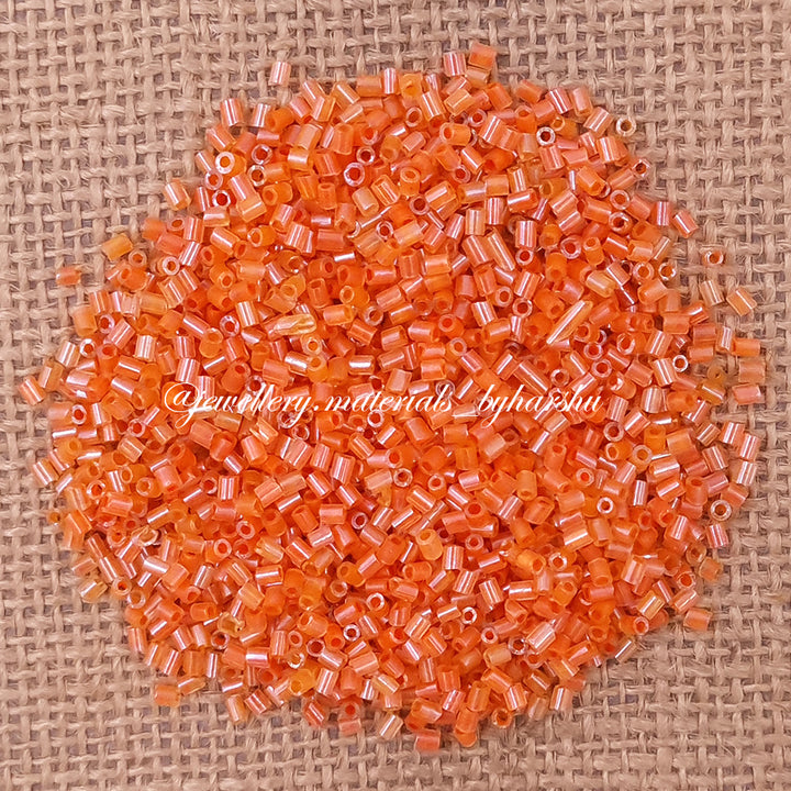 3MM Orange Tube Beads