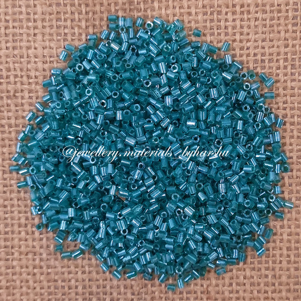 3MM Peacock Blue Tube Beads