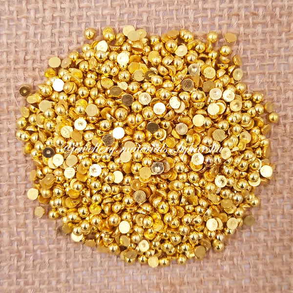 3mm Gold Half Beads