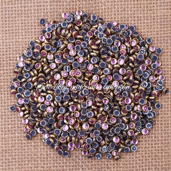 4mm Round Gloss Color Kundan - Light Pink