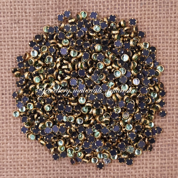 4mm Round Gloss Color Kundan - Pastel Green