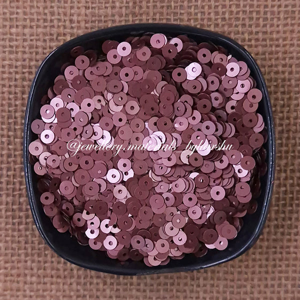4MM Matt Round Sequins - Brown