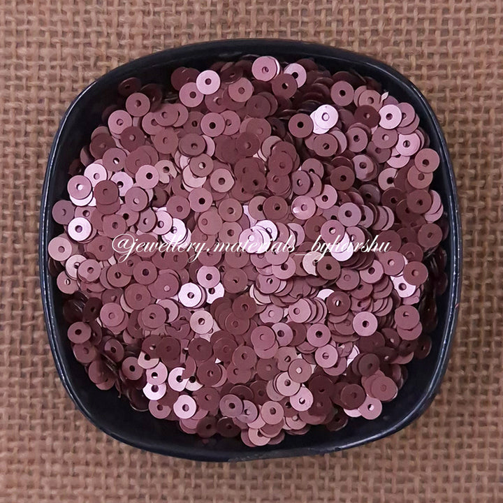 4MM Matt Round Sequins - Brown