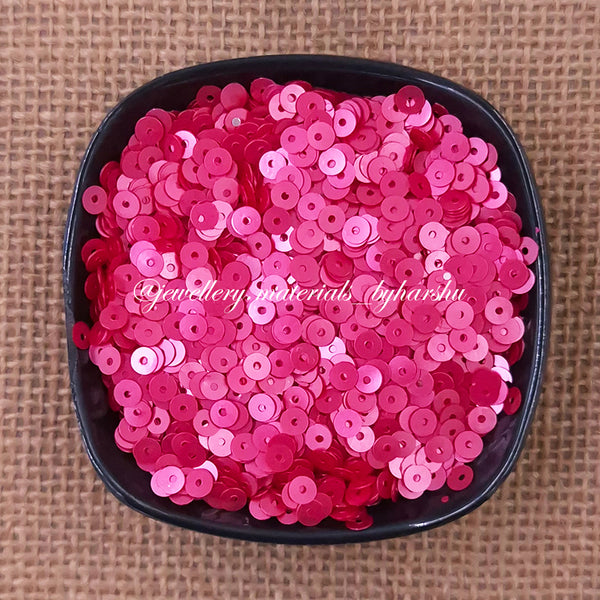 4MM Matt Round Sequins - Dark Pink