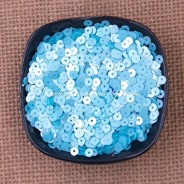 4MM Matt Round Sequins - Light Blue