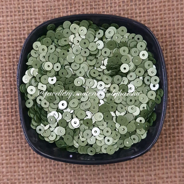4MM Matt Round Sequins - Olive Green