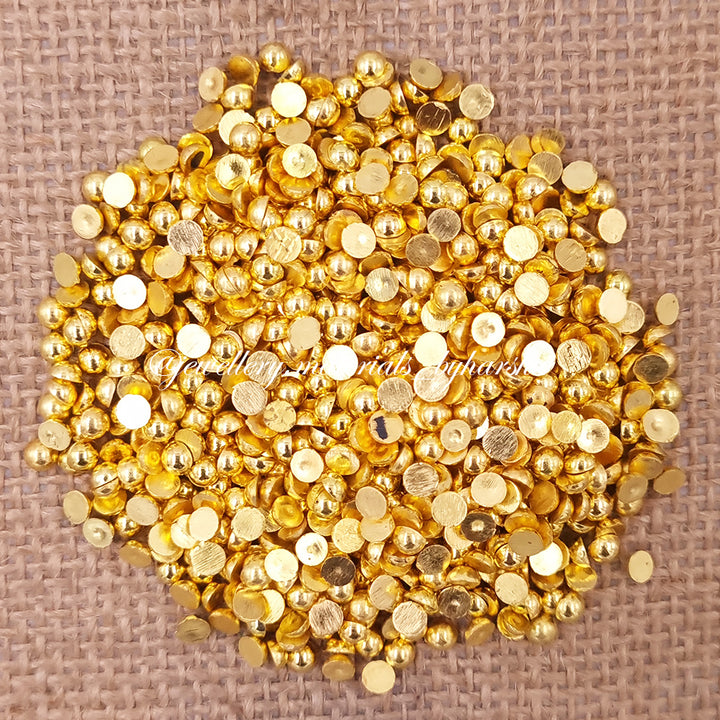 4mm Gold Half Beads