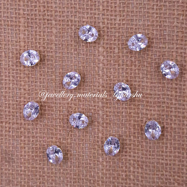 8x10MM Oval AD Clip Stone White with Gold Base (1 Piece) 