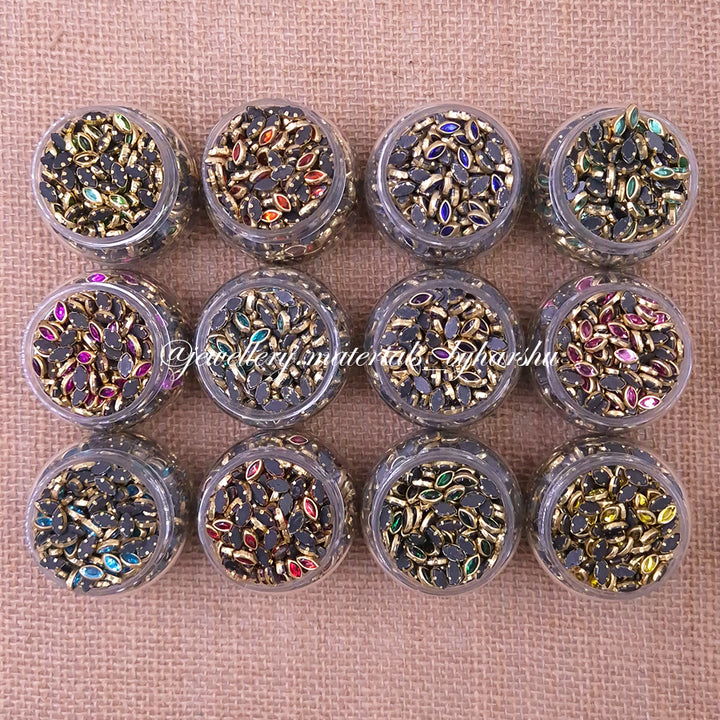 6K Eye Gloss Color Kundan - 12 Random Colors (Color as per availability)