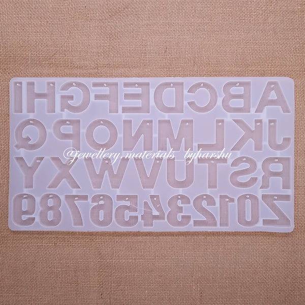 Alphabet and Number Silicone Mold with Hole 