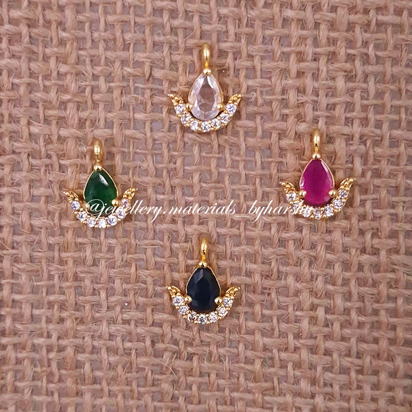 8 x 9MM AD Stone Gold Drop Charms