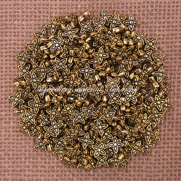 8MM Antique Gold Star Beads