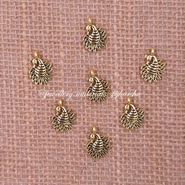10x12MM Antique Gold Peacock Charms (Design 8)