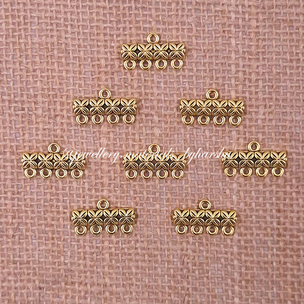 20 x 11MM Antique Gold Loop Connector 4 Holes