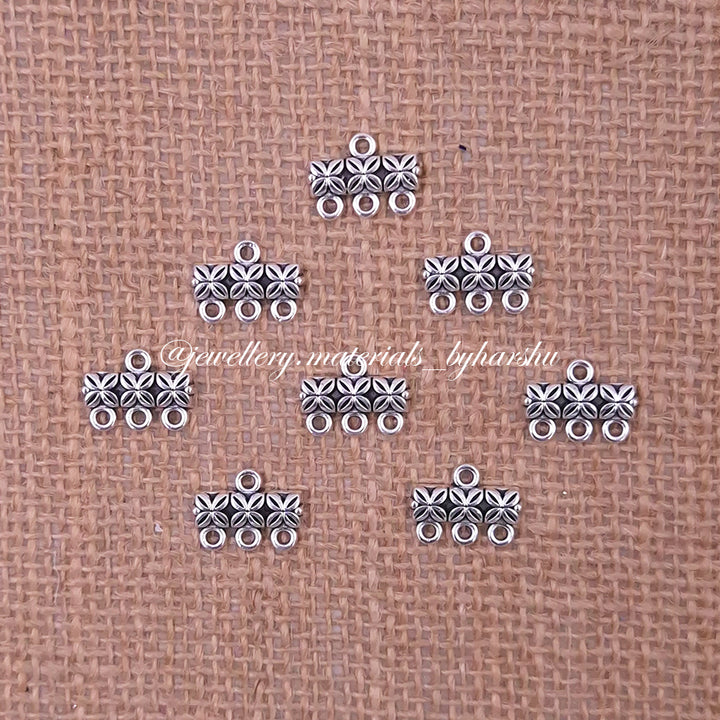 15 x 11MM Antique Silver Loop Connector 3 Holes