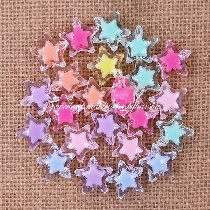 20MM Star Shape Acrylic Transparent Beads
