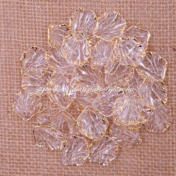 20 x 15 MM Gold Color Leaf Brooch Shells