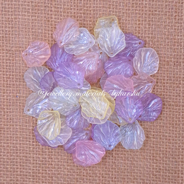20 x 15 MM Opaque Color Leaf Brooch Shells